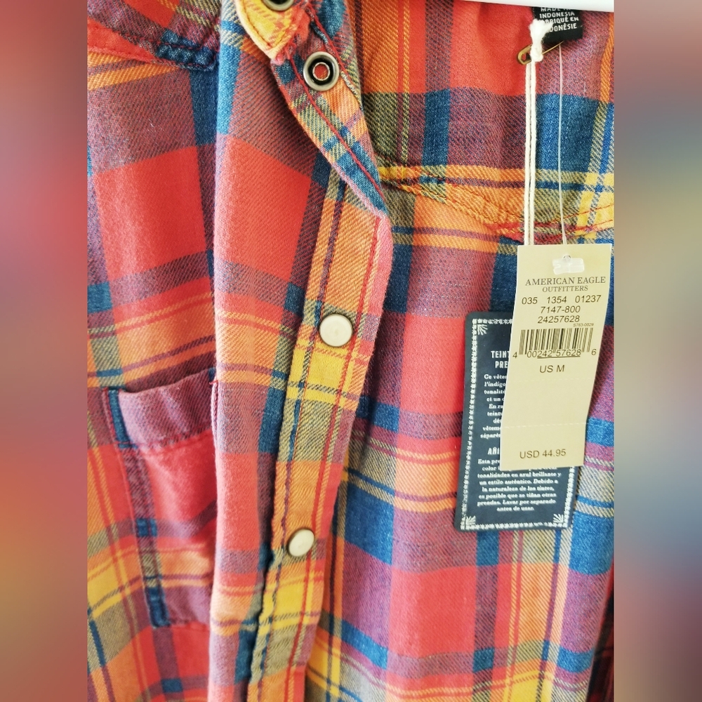 American Eagle Multicolor Plaid FALL Shirt